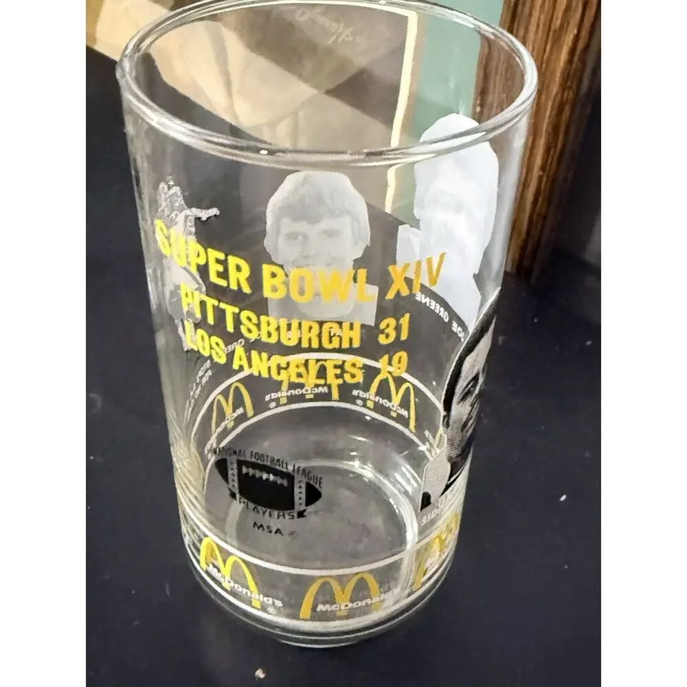Vintage 1980 McDonald’s Super Bowl XIV Pittsburgh Steelers Glasses Set of 4